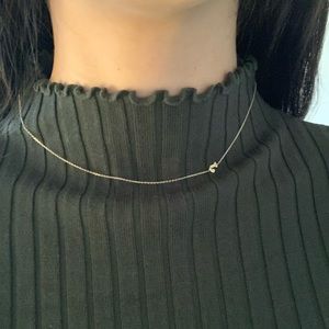 14K Gold Initial Necklace 16” inches